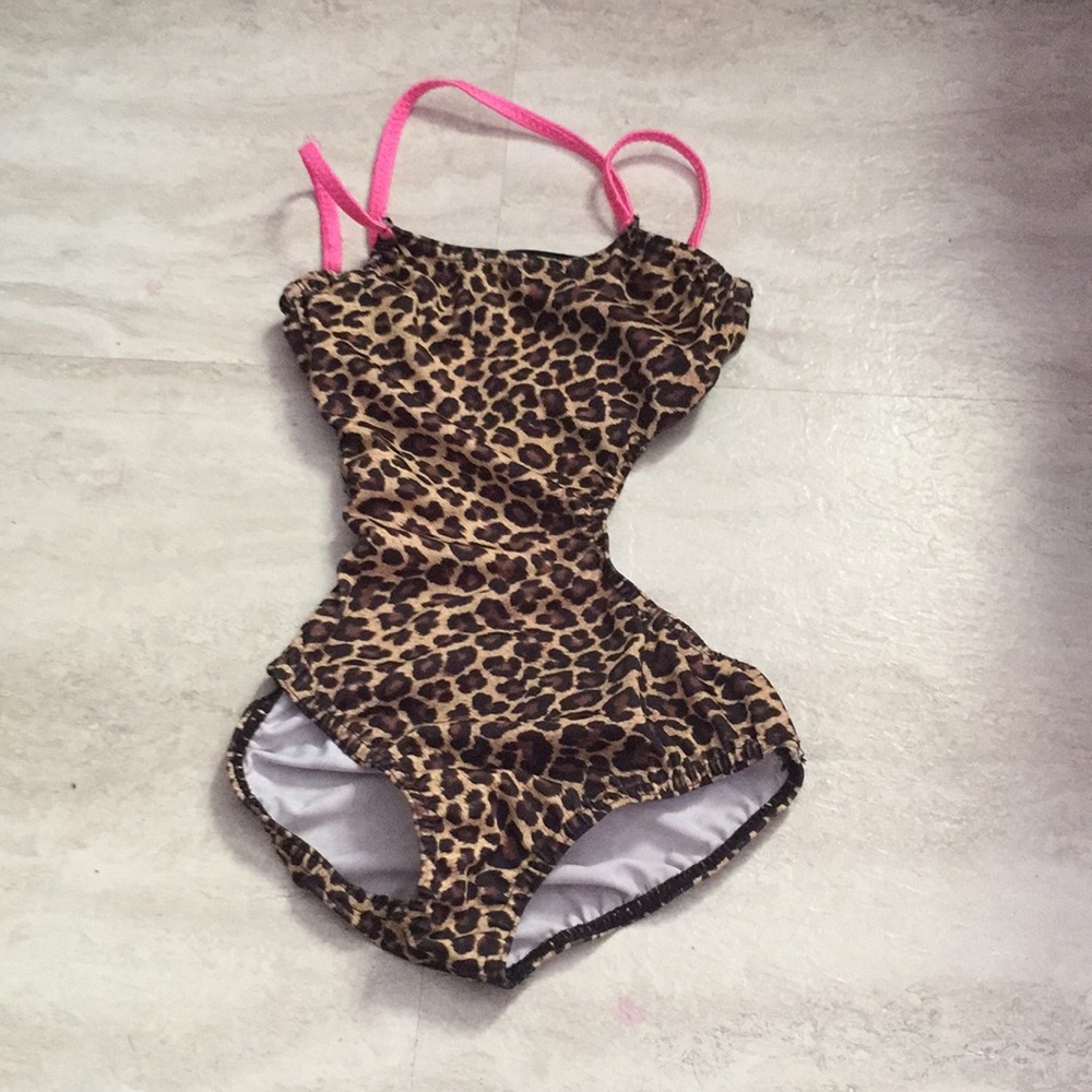 Swimsuit Leper Print Brown Black Pink